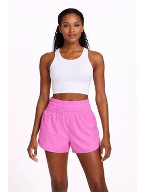 NWT Nike One Pink Dri-FIT Ultra High-Waisted 3” Brief-Lined Shorts, Size Small